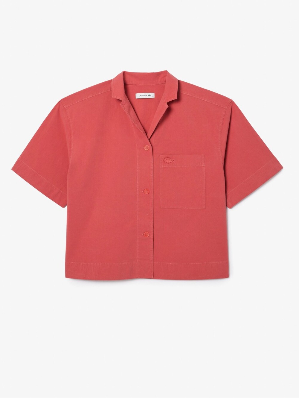 Lacoste Womens Cropped Boxy Oversized Button up size XS